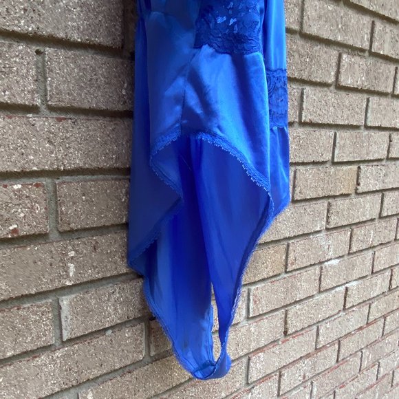 Vintage CONTEMPORARY COLLECTION Blue High Cut Nylon One Piece Nightie Lingerie - Picture 7 of 9